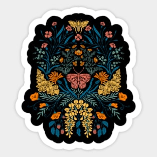 Wildflower Botanical Damask Sticker